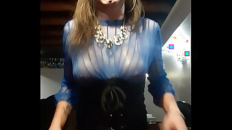 Sissy Jade Cumming In A Corset Dress